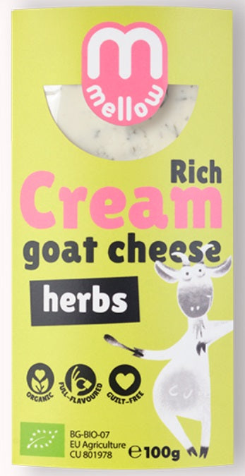 Mellow Organic Rich Goat Cream Cheese with Herbs 100g