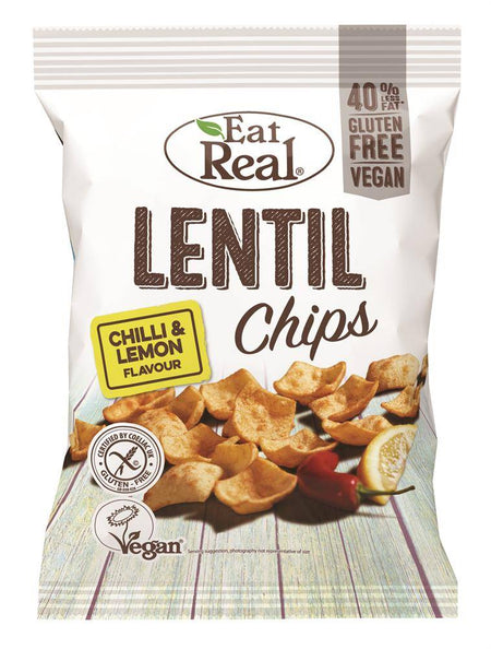Eat Real Lentil Chips Chilli & Lemon 113g, Gluten Free