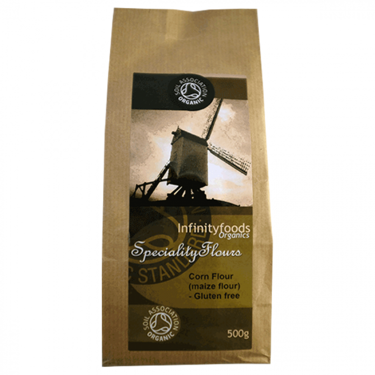 Infinity Foods Organic Corn Flour (yellow maize flour) 500g,Gluten Free