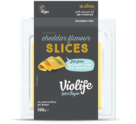 Violife Coconut Cheese Slices Cheddar 200g