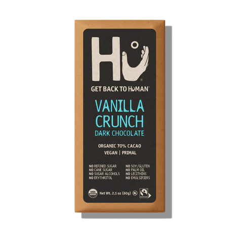 Hu Organic Vanilla Crunch Dark Chocolate Bar 60g