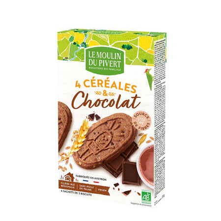 Le Moulin Du Pivert Cereals & Chocolate Biscuits 190g