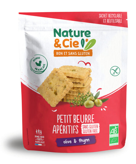 Nature & Cie Gluten Free Olive and Thyme Gluten Free Savory Biscuits 80g