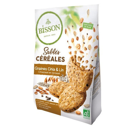 Bisson Shortbread Cereals Chia Seeds & Flax - 200g