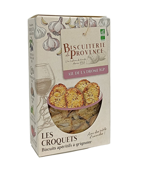 Biscuiterie De Provence Organic Savoury Garlic Biscuits - 90g