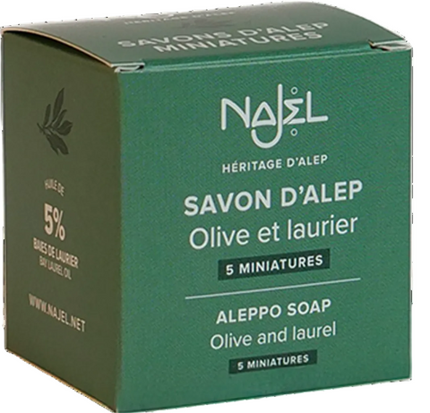 NAJEL Miniature Aleppo Soap Olive & Bay Laurel Oils 5x20g