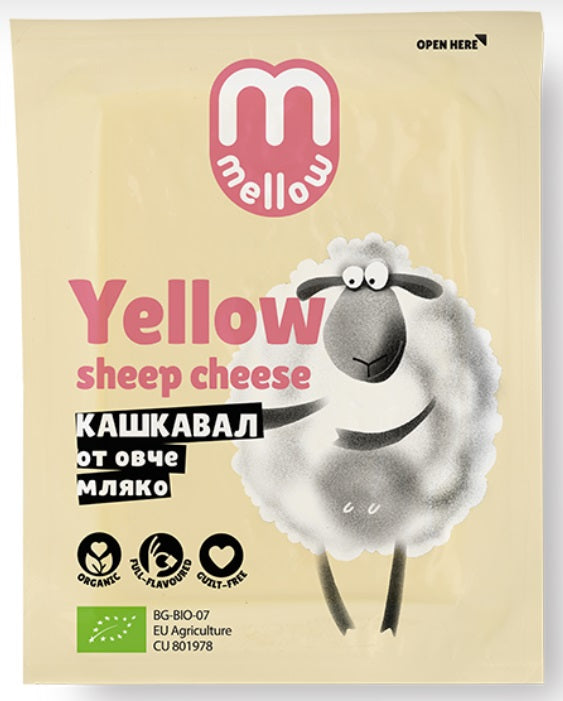 Mellow Organic Yellow Kashkaval Sheep Cheese 200g