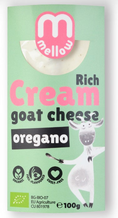 Mellow Organic Rich Goat Cream Cheese with Oregano 100g
