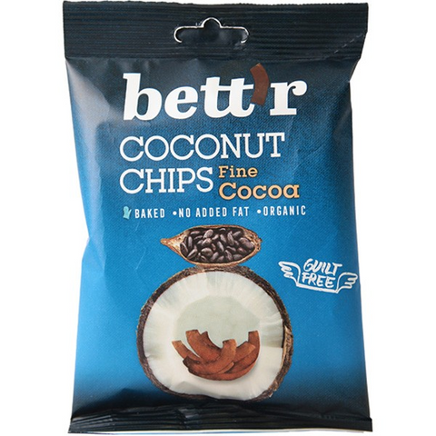 Bett'r Organic Coconut Chips Fine Cocoa - 40g