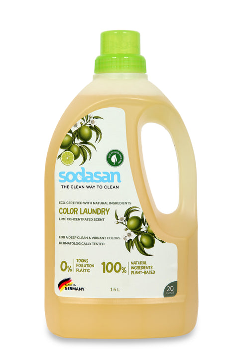 Sodasan 100% Natural Colour Laundry Liquid Lime - 1.5L