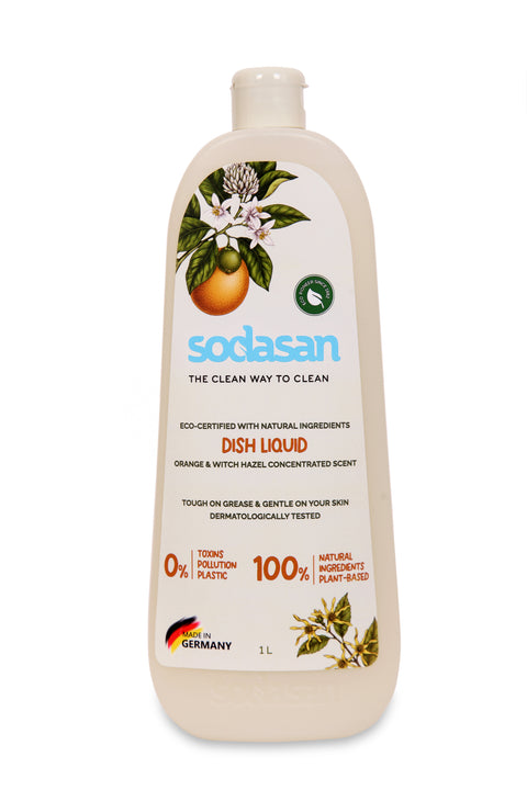 Sodasan 100% Natural Dish Balm Orange and Hazel - 1L