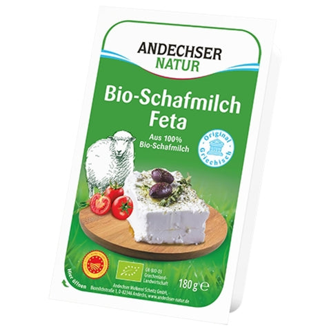 Andechsner Organic Greek Sheep Milk Feta Cheese 45% - 180g
