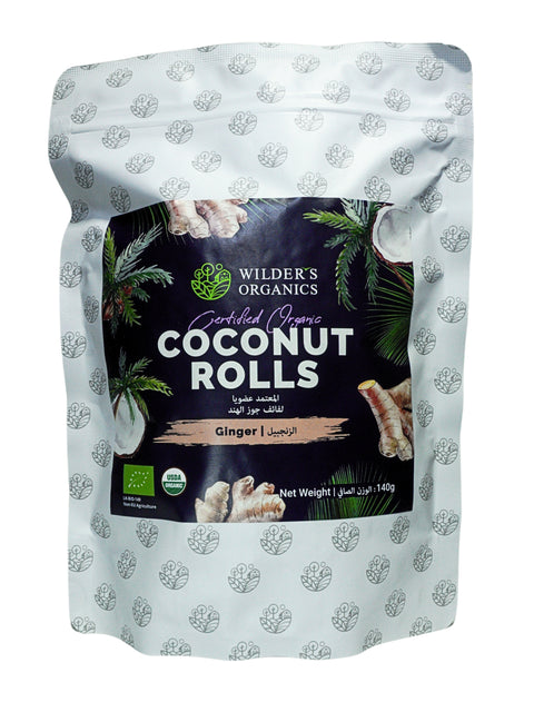 Wilders Organic Coconut Rolls Ginger - 140g