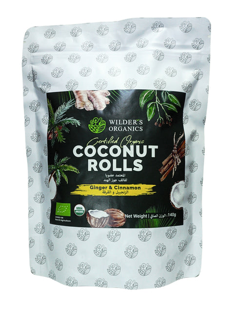 Wilders Organic Coconut Rolls Ginger & Cinnamon - 140g