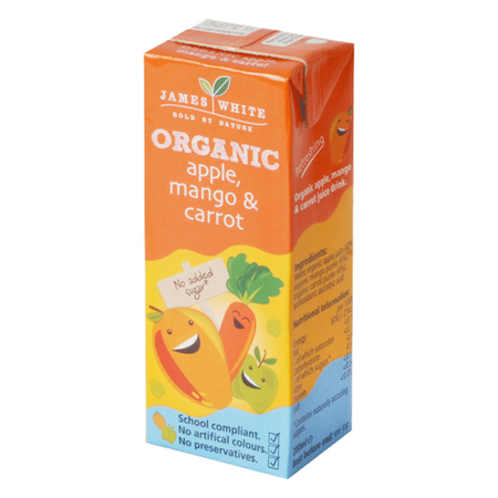 James White Organic Apple Mango & Carrot - Tetra 3x200ml