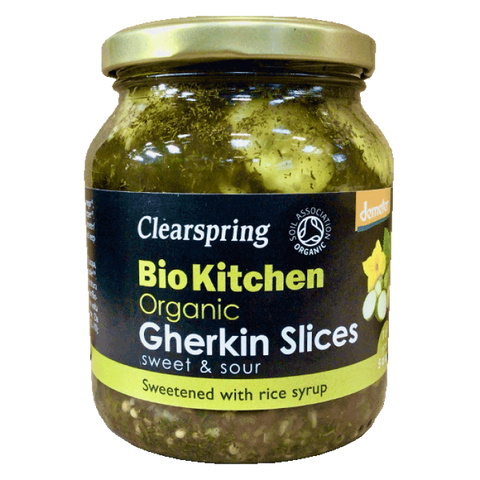 Clearspring Gherkin Slices Sweet & Sour 350g