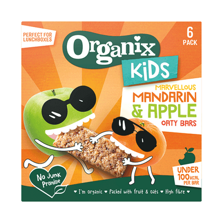 Organix Organic Kids Marvellous Mandarin & Apple Oaty Bars 6x23g