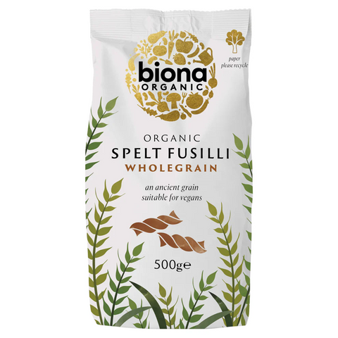 Biona Organic Spelt Fusilli Organic Wholegrain 500g