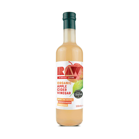 Raw Vibrant Living Organic Raw Apple Cider Vinegar with Mother 500ml