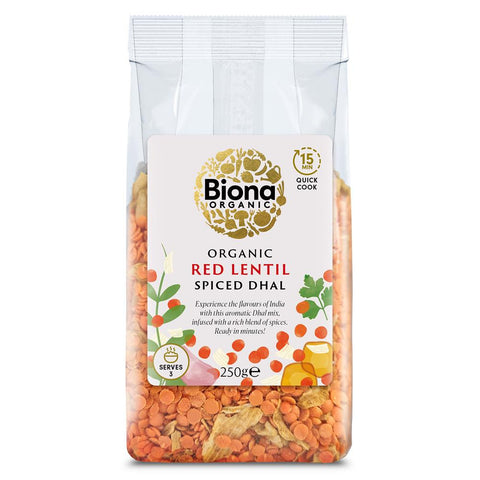 Biona Organic Spiced Red Lentil Dahl - 250g