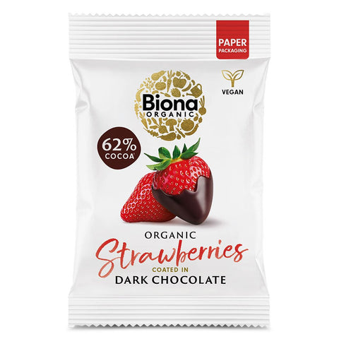Biona Organic Dark Chocolate Strawberries - 45g
