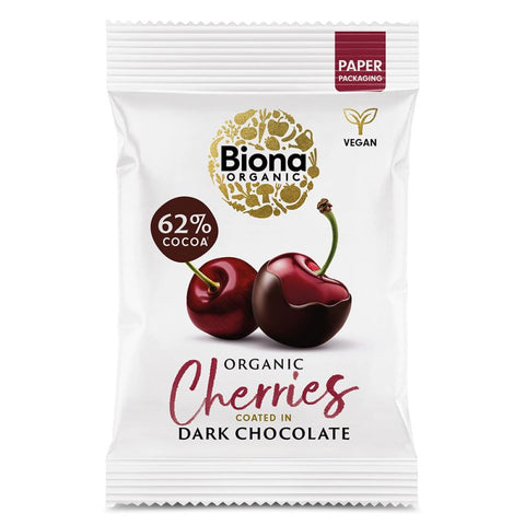 Biona Dark Chocolate Cherries - 45g