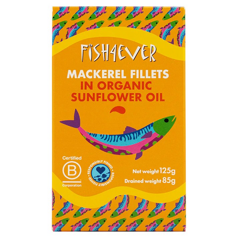 Fish4Ever Mackerel Fillet in Organic Sunflower Oil 120g