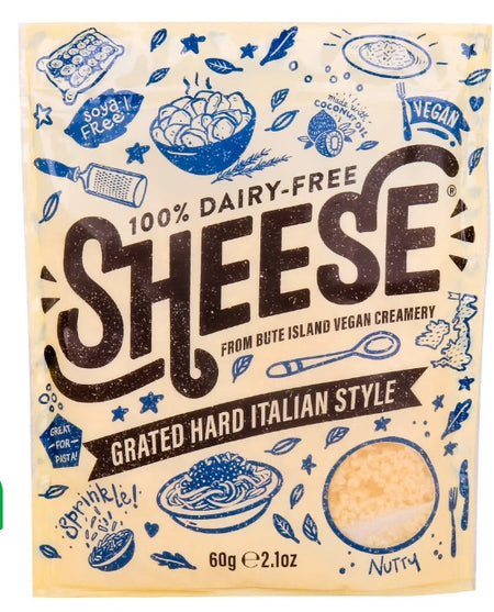Sheese Grated Hard Italian Style Dairy Free 60g