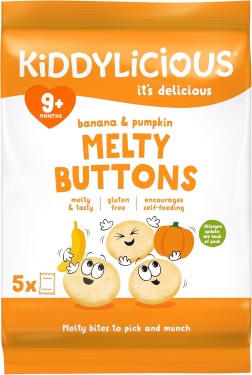 Kiddylicious Melty Buttons Banana & Pumpkin - 30g