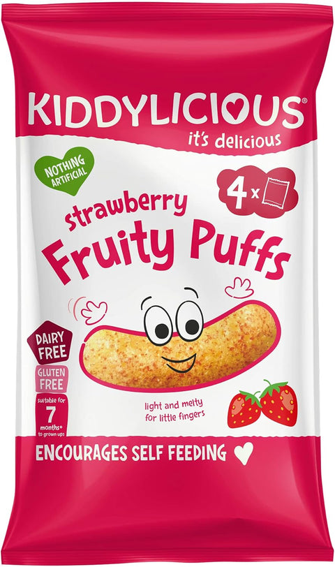 Kiddylicious Strawberry Fruity Puffs 4x10g