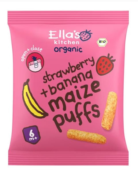 Ella's Kitchen Strawberry & Banana Maize Puffs 20g