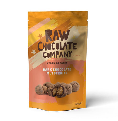 The Raw Chocolate Company Vegan Organic Dark Chocolate Mulberries 100g