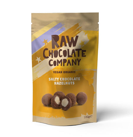 The Raw Chocolate Company Vegan Organic Salty Chocolate Hazelnuts 100g