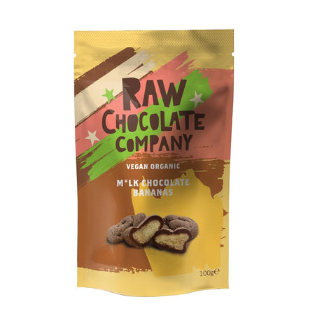 The Raw Chocolate Company Vegan Organic Chocolate Coated Bananas 100g