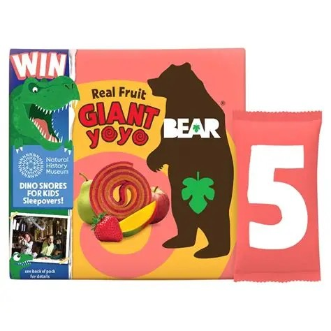 Bear Multipack Strawberry & Mango Giant Yoyo 5x20g