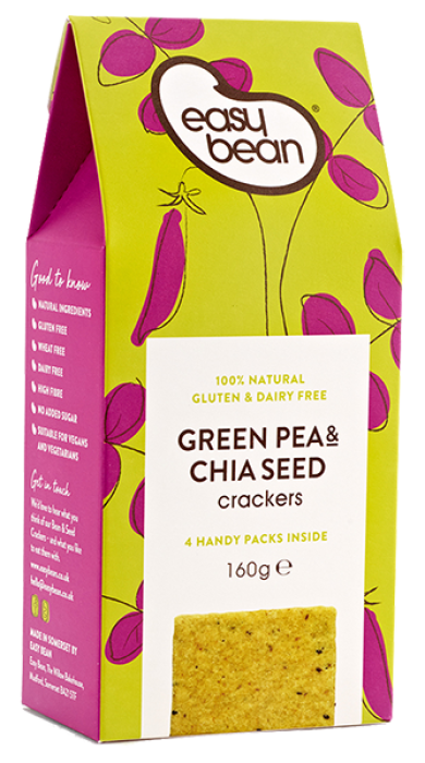 Easy Bean Green Pea & Chia Seed Crackers 150g