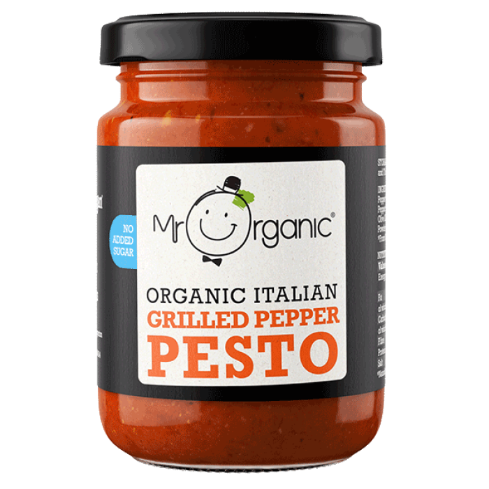 Mr Organic Grilled Pepper Pesto - no added sugar - vegan 130g