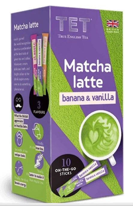 True English Tea Matcha Latte Banana & Vanilla 10x10g in sticks