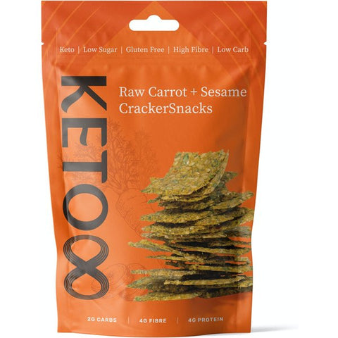Keto8 Raw Carrot & Sesame  Cracker Snacks 35g