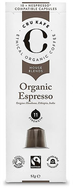 Cru Kafe Organic Fairtrade Espresso Coffee Capsules 52g