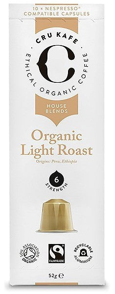 Cru Kafe Organic Fairtrade Light Roast Coffee Capsules 52g