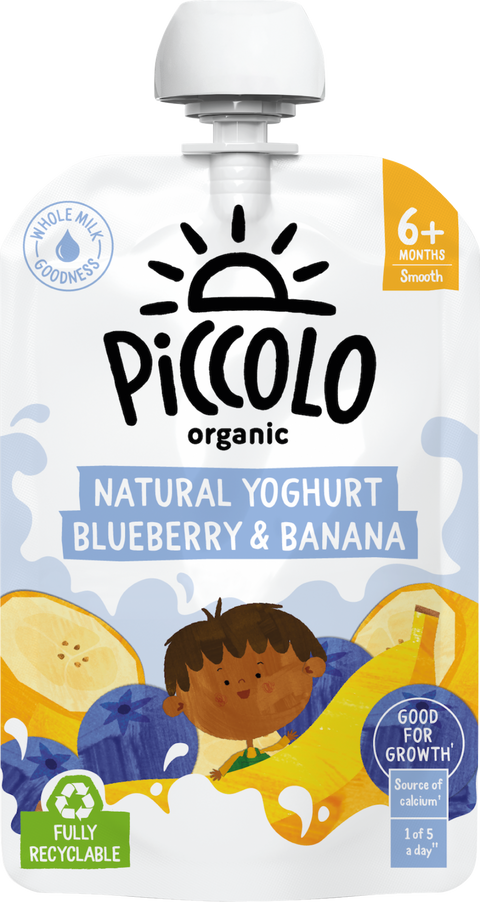 Piccolo Organic Natural Yoghurt Blueberry & Banana - 100g