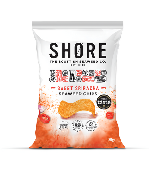 Shore Scottish Seaweed Chips Sweet Sriracha - 80g