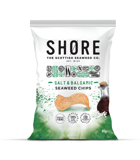Shore Seaweed Chips Salt & Balsamic Seaweed Chips - 80g