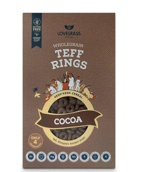 Lovegrass Ethiopia Wholegrain Teff Rings - Cocoa 350g