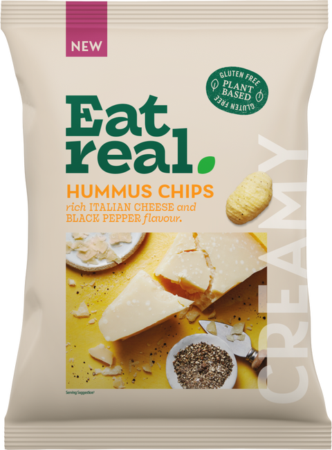 Eat Real Hummus Chips Italian Cheese & Black Pepper - 110g
