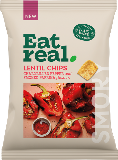 Eat Real Lentil Chips Chargrilled Red Pepper - 95g
