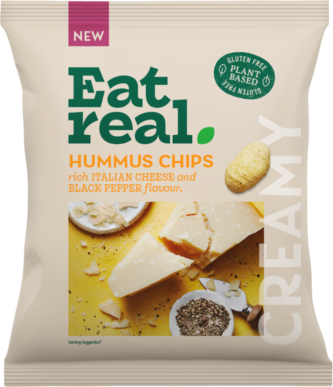 Eat Real Hummus Chips Italian Cheese & Black Pepper - 45g