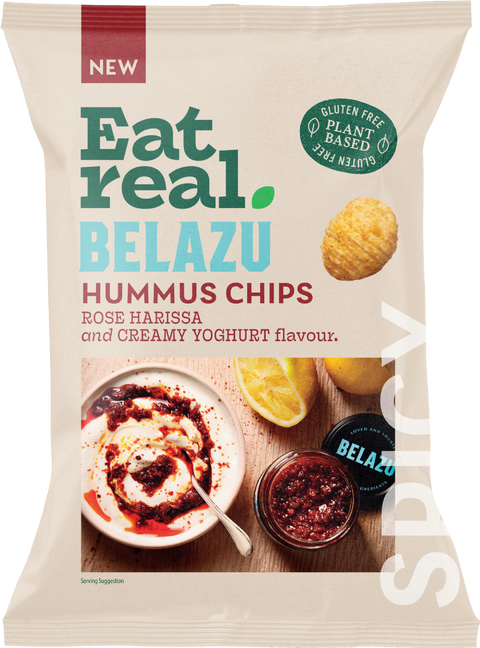 Eat Real Hummus Chips Belazu Rose Harissa & Natural Yoghurt - 110g