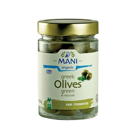 Mani Organic Green Olives al Naturale - 205g